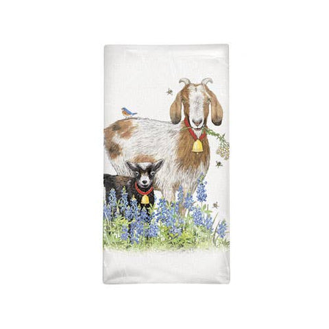 Bluebonnet Goats Bagged Towel